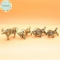 cheesenhujm 1 Peça Luy Cobre Animal Estatueta Ornamento Em Miniatura Estátua De Tourada De Latão Para Decoração De Mesa
