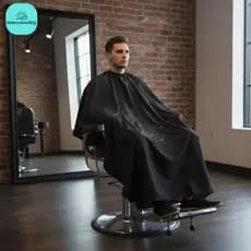 [seenuewday] Capa De Barbeiro À Prova D'água Premium , Ajustável Para Corte De Cabelo Salão De Beleza , Casa , Família ,