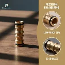 Peacesujn 2 Vias De Bronze Jardim Mangueira Conector Acoplador Extensão Conjunta Ferramenta Reparo Água Para Gramado Ao