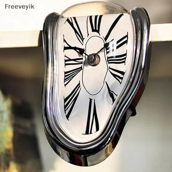 [Fre] Parede Distorcida Clos Surrealist Salvador Dali Estilo Relógio De Decoração COD