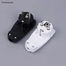 [Fre] Plugue Extra Plano 250 V (16 A) Adaptador De Soet Branco Com Alça Dobrável E Proteção De Torção De Cabo , Padrão E