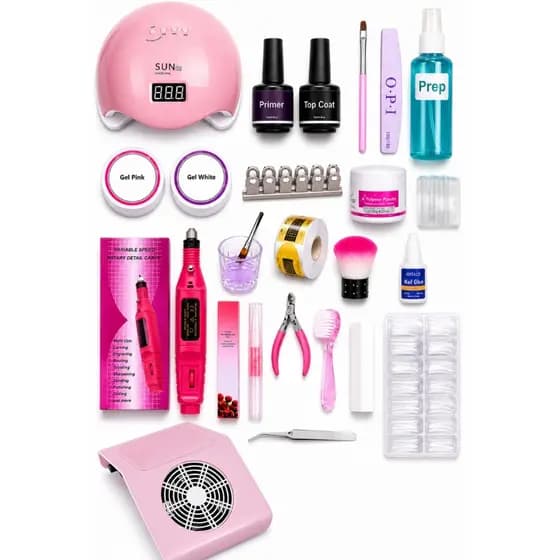 Kit Alongamento de Unha em Gel Completo Cabine Sun Lixadeira Elétrica  - Envio Imediato