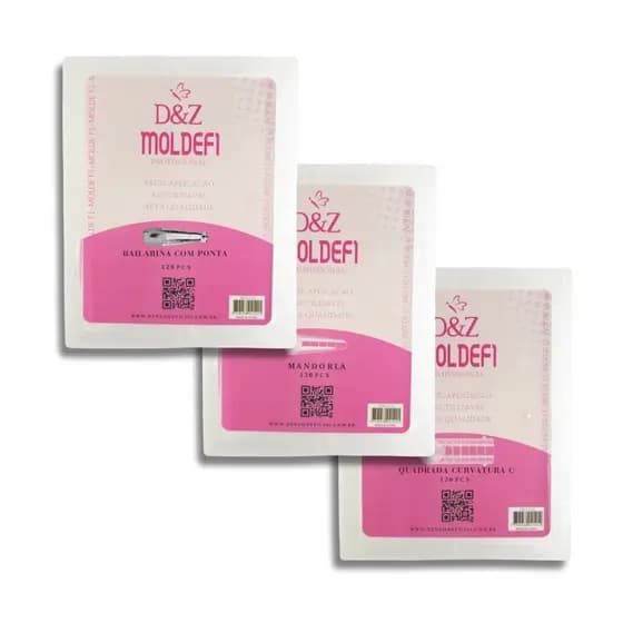 Molde F1 Profissional Reutilizável 120pcs - D&Z Unha Manicure Nail Designer