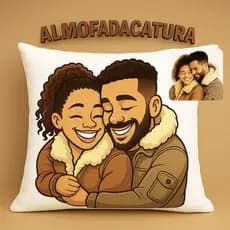 Almofada Caricatura Com Enchimento Antialérgico Decorativa Presente Namorados Família