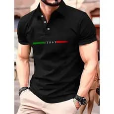 Camisa Polo ITALY Manfinity Masculina Manga Curta camiseta Piquet 100% Algodão