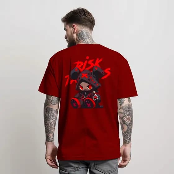 Camiseta Masculina Street Wear Risk Times T-Shirt 100% Algodão Camisa Manfinity