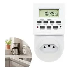Timer Temporizador Digital Programável Lcd Bivolt 18 Programações Tomada Inteligente Automação