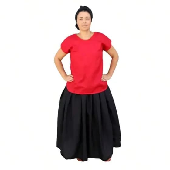 Conjunto Pomba Gira 2 peças Camisu + Saia Poliéster