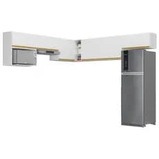 Kit Armário Cozinha Modulada Aéreo Canto 230cm 6 Peças Veneza Multimóveis MP2296