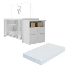 Berço Cômoda c/ Colchão Incluso Meu Bebê Multimóveis Branco com 03 anos de garantia
