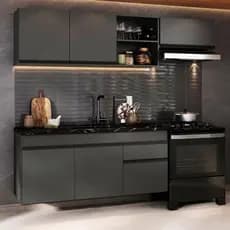 Cozinha Modulada Compacta Suspensa 220cm Milano Multimóveis MP2411