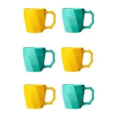 Jogo de Canecas Cerâmicas Kit 6 peças Louça Café da Manha Conjunto Cores Variadas
