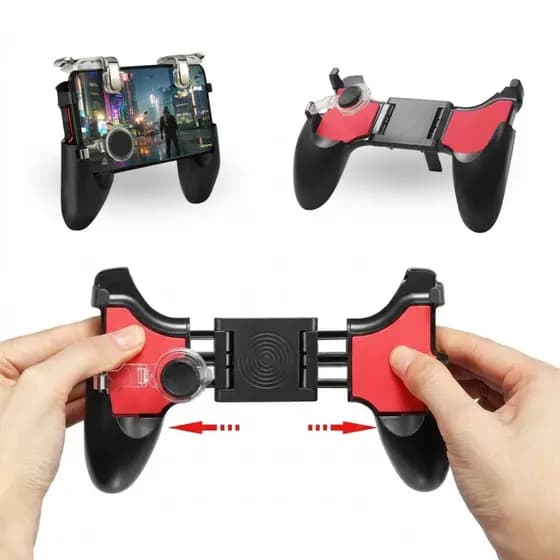 Controle Gamer Para Celular Com Cooler Ventoinha Gatilho L1 R1 Suporte FPS PUBG