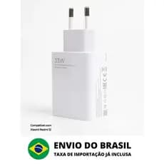 Carregador Original 33w compátivel com Xiaomi Redmi 12 ┃ Carregamento Ultra Rápido ┃ Fast Charger 33w