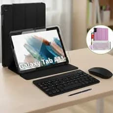 Kit para tablet galaxy A11 Plus com Capa smart + Teclado e mouse + Pelicula de vidro + caneta touch