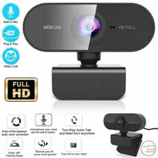 Câmera Webcam Full HD 1080p Microfone Integrado Giratório 360° Regulagem Livre Ideal para PC Notebook e Home Office Top