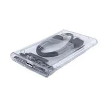 Case Externa para SSD/HD SATA 2.5 transparente com USB 3.0 com cabo destacável