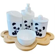 Kit Higiene Baby Pandinha c/ Bandeja Nuvem crua