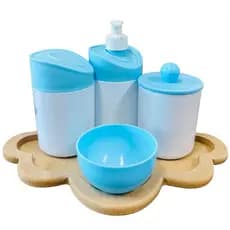 Kit Higiene Bebê SEM PERSONALIZAÇÃO c/Bandeja Nuvem Crua