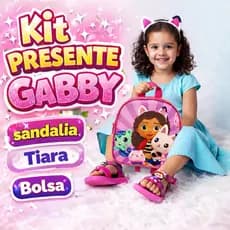 Kit Sandália Gabby casa Mágica + Bolsa + Tiara Orelhinha encapada Lançamento ref.17