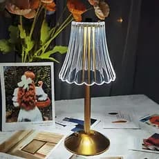 Lâmpada Abajur Mesa Saia de Seda Com Barra Led Sensor Toque De Luz Quarto Sem Fio 3 Cores 110/220v