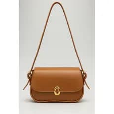 Bolsa Feminina Transversal Alça Ajustável Ombro Elegante Couro Sintética Detalhes em Dourado