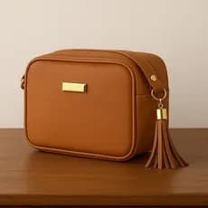 Bolsa Feminina Média Transversal Fecho de Zipér Alça Ajustável Couro Sintético Moda Feminina