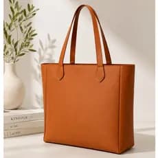 Bolsa Feminina Tote Grande Com Zíper Elegante Alça Ombro Couro Sintético Lisa Casual Trabalho Moda