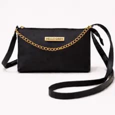 Bolsa Feminina Transversal Compacta Com Corrente Dourada