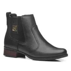 Bota Feminina Em Couro Legítimo Pegada Cano Baixo Inverno