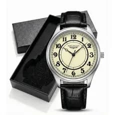 Relógio Masculino Binlihuan Clássico Pulseira Couro Preto Preto Prateado Bege