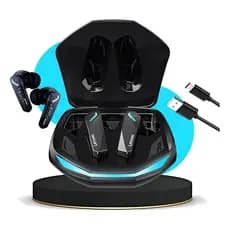 Fone Bluetooth Gamer Gm2 Lenovo Thinkplus Live Pods Pro Tws Cor Preto Luz Azul
