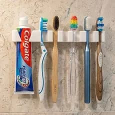 Suporte de Escova de Dente e Pasta - Organizador Parede - Porta Escova Familiar