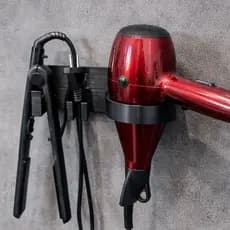 Suporte Para Secador de Cabelo e Chapinha 2 em 1 | Organizador de Parede para Banheiro e Salão