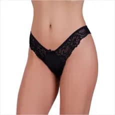 Kit 2 Calcinha Feminina Fio Dental Duplo Lateral Renda Tanga Microfibra Forro de Algodão