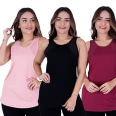 Kit 3 Regata Academia Feminina Blusa Fitness Tapa Bumbum Longa Tela Fitness Camiseta Malhar Moda