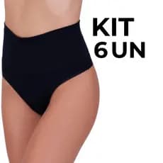 Kit 6 Calcinha Algodão Antialérgico Cós Alto Fio Dental Duplo Cintura Alta