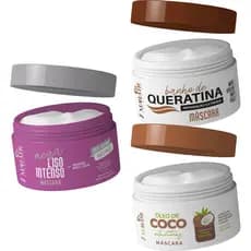Cronograma Capilar Hidratação Nutrição Reparação Mascara Capilar Mahair 300g - 3 Unidades