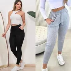 Kit 2 Calça Lanzinha Feminina Joguer Com Bolso Elegante