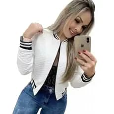 Jaqueta Bomber Blusa Feminina Com Zíper Casaco Social Roupa Frio