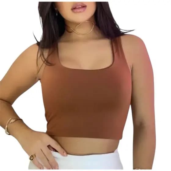 Cropped Feminino Top  Suplex Alcinha Básico