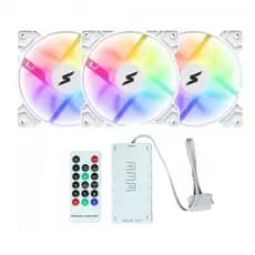 Kit Fan Com 3 Unidades SuperFrame Swift, ARGB, 120mm, Branco, Com Controladora SF-03