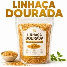 Semente de Linhaça Dourada Premium Natural Granel Ômega 3 Fibras Dieta Saúde Fit