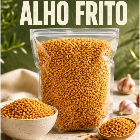 Alho Frito Granulado Desidratado Premium Tempero Sabor Intenso Receitas Culinária Granel
