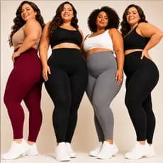 Kit 4 Calças Legging Flanelada Plus Size Feminina Térmica Peluciada  Cintura Alta G1 ao G3