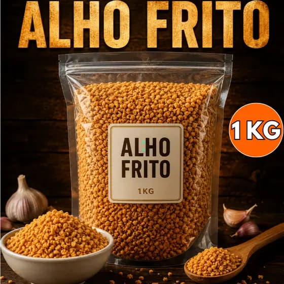 1Kg Alho Frito Granulado Desidratado Premium Tempero Sabor Intenso Receitas Culinária Granel