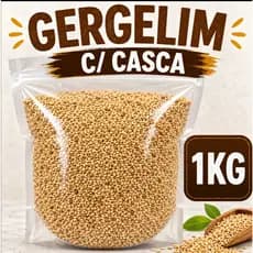 1KG Gergelim Com Casca Semente Integral Granel Proteína Vegetal Vegano Cálcio