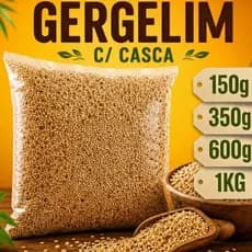 Gergelim Com Casca Semente Integral Granel Proteína Vegetal Vegano Cálcio Dieta Fit