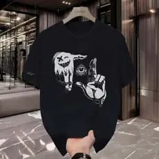 Camiseta Olhar Smile T-Shirt Manfinity Camisa Masculina Street Wear 100% Algodão