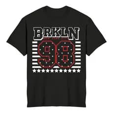 Camiseta Masculina BRKLN 98 Estilo Street Moda Casual Macia Respirável Estilosa